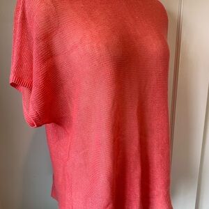Eileen Fisher Vibrant Coral Knit Top